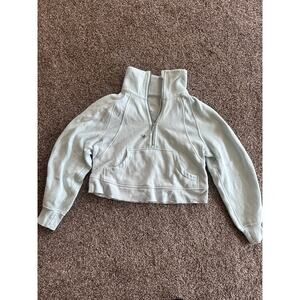 Lululemon Scuba Oversized Funnel Neck Half Zip Size XS/S In Blue Linen